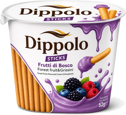 Dippolo Frutti di Bosco 52 g dip & sticks cup