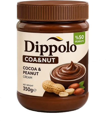 Dippolo COA&NUT cocoa and peanut cream, 350 g jar