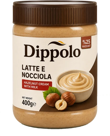 Dippolo Latte e Nocciola hazelnut cream with milk, 400 g jar