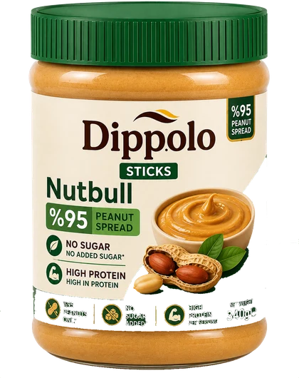 Dippolo Nutbull 95% peanut spread, no added sugar, 340 g jar